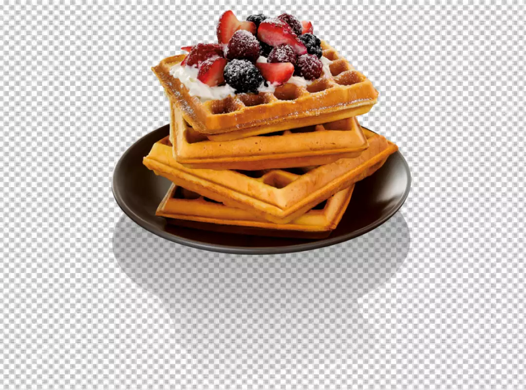 Free Premium PNG Berrylicious Waffle Stack