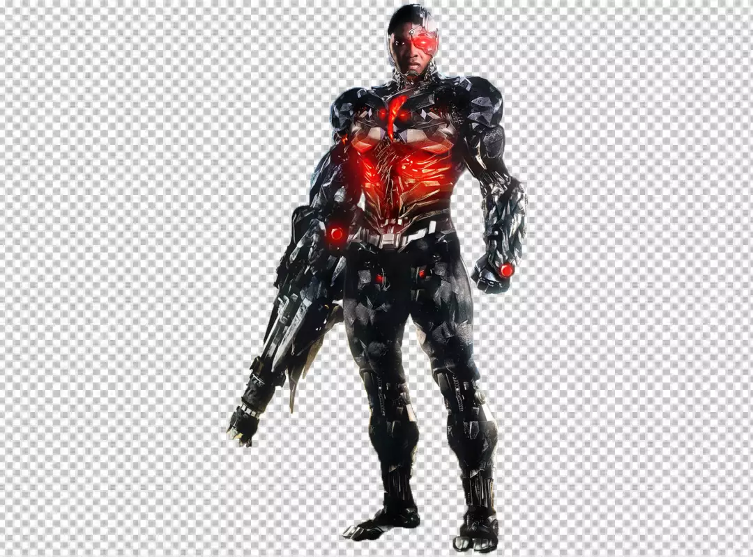 Free Premium PNG Futuristic Robotic Soldier with a 