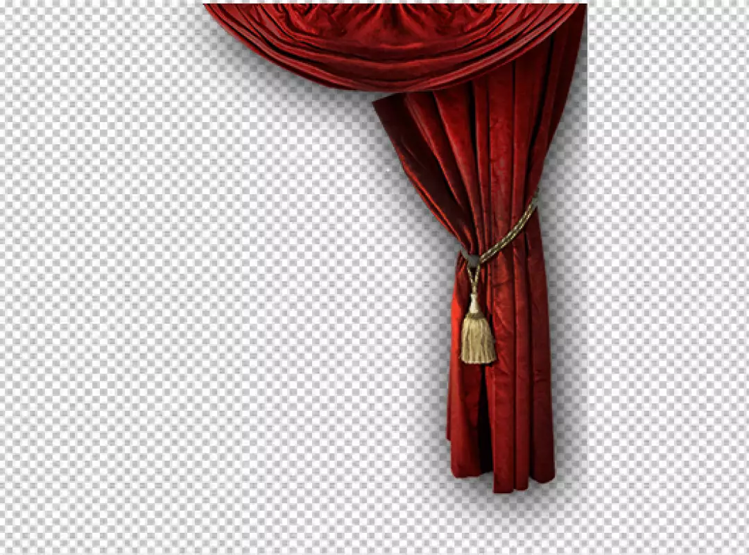 Free Premium PNG curtains in victorian style, with drapery, tied with golden cord transparent  PNG