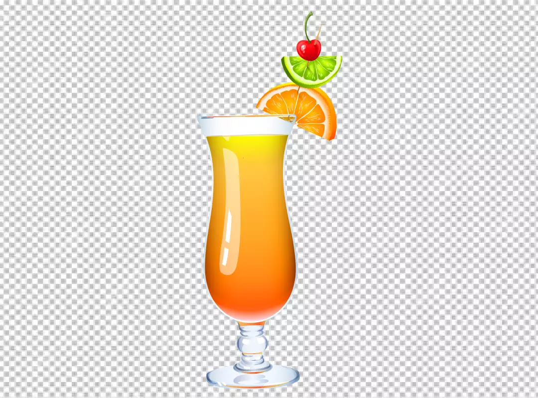 Free Premium PNG PNG  glass of red cocktail with ice and an orange slice