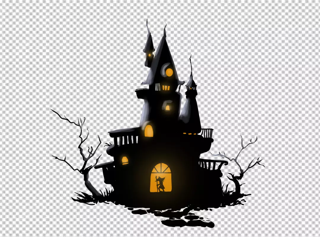 Free Premium PNG Haunted House terrible Mansion Vector Illustration