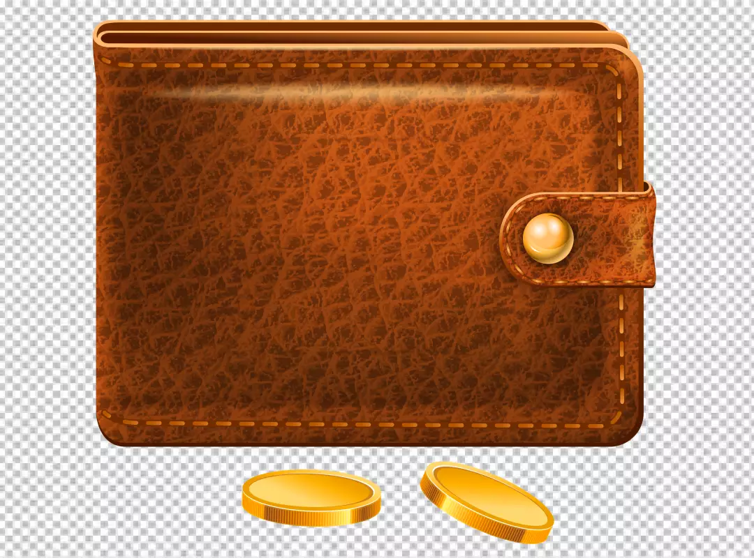 Free Premium PNG Brown leather wallet product Design 2