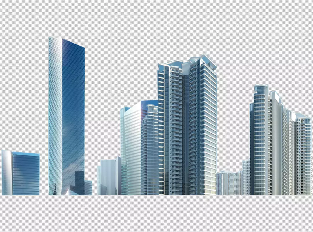 Free Premium PNG Set of building on PNG BG