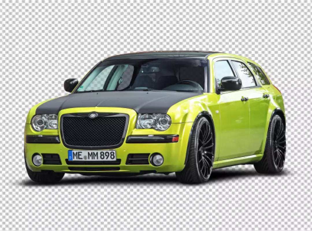 Free Premium PNG A green color and black color combination car png