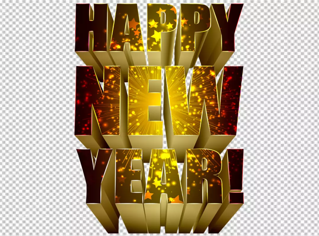 Free Premium PNG 3D Happy New Year text effect