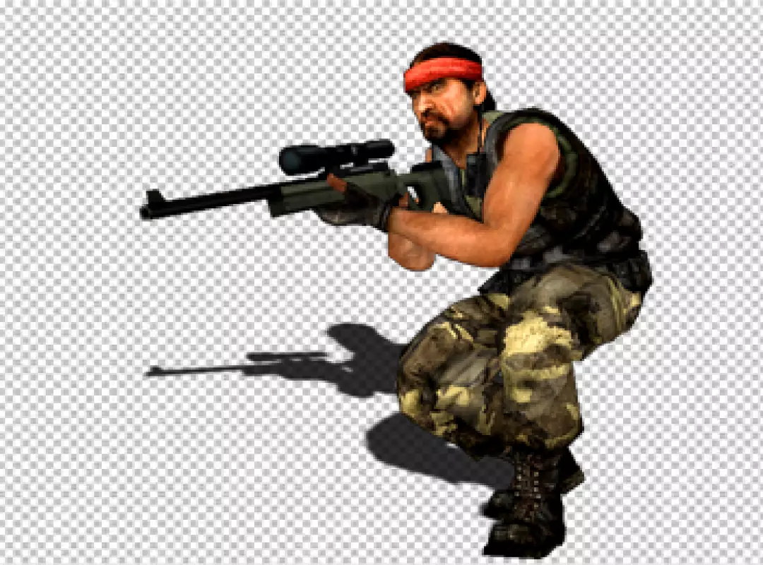 Free Premium PNG Medium shot soldier with weapon