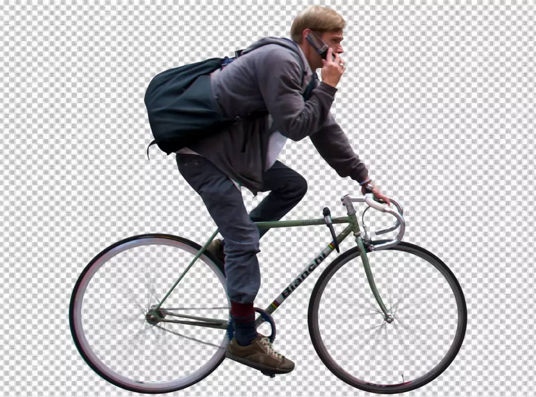 Free Premium PNG cyclist man riding a bicycle isolated