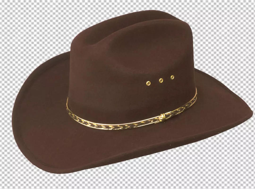 Free Premium PNG Cowboy hat with gold transparent background 