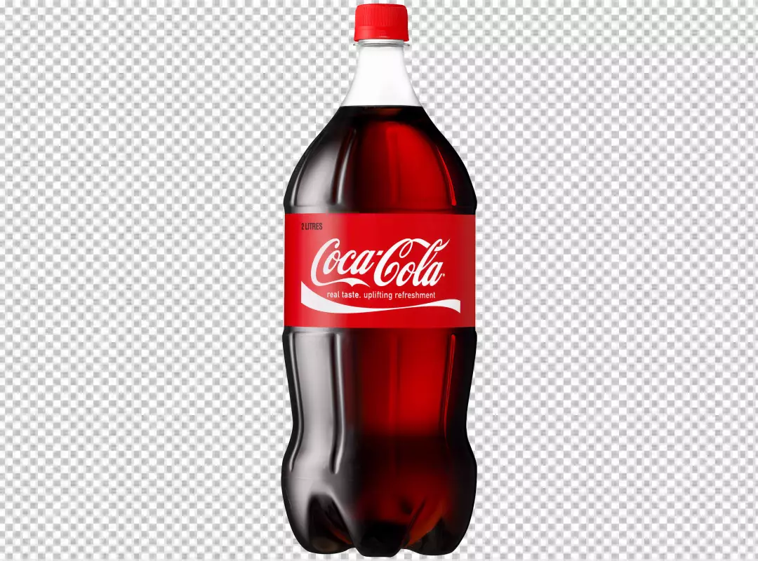 Free Premium PNG A bottle of coca cola is shown in a photo PNG BG