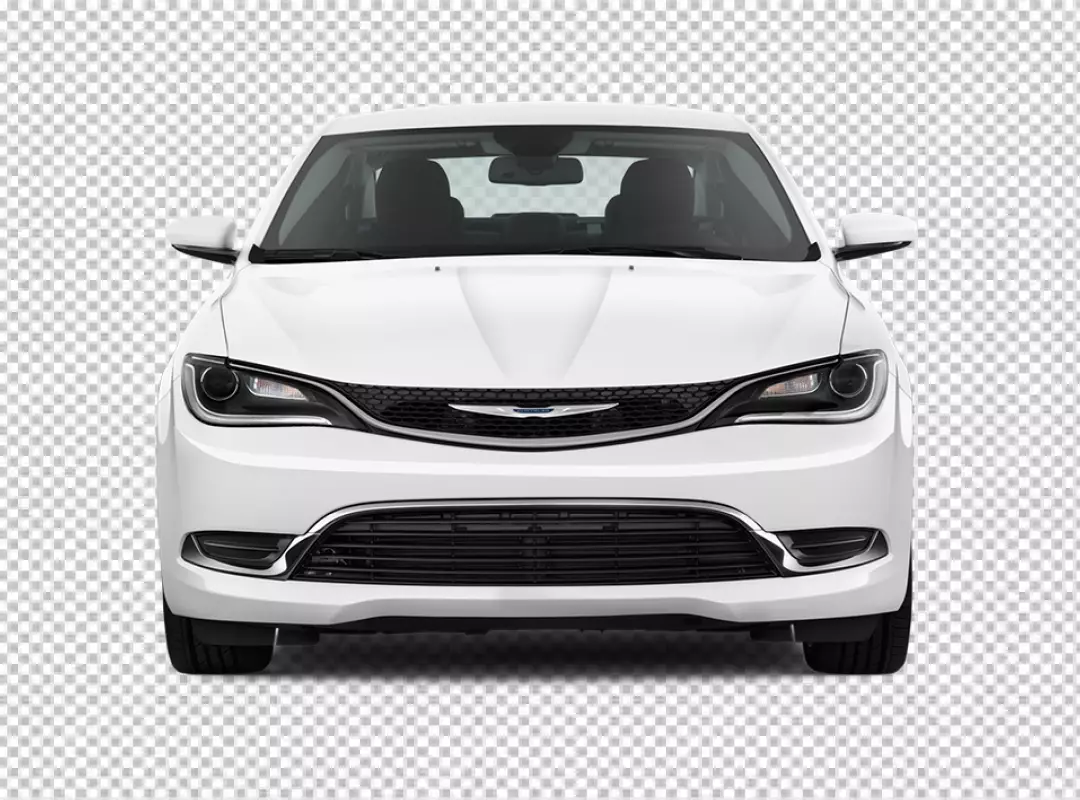 Free Premium PNG White color car transparent background on look front side