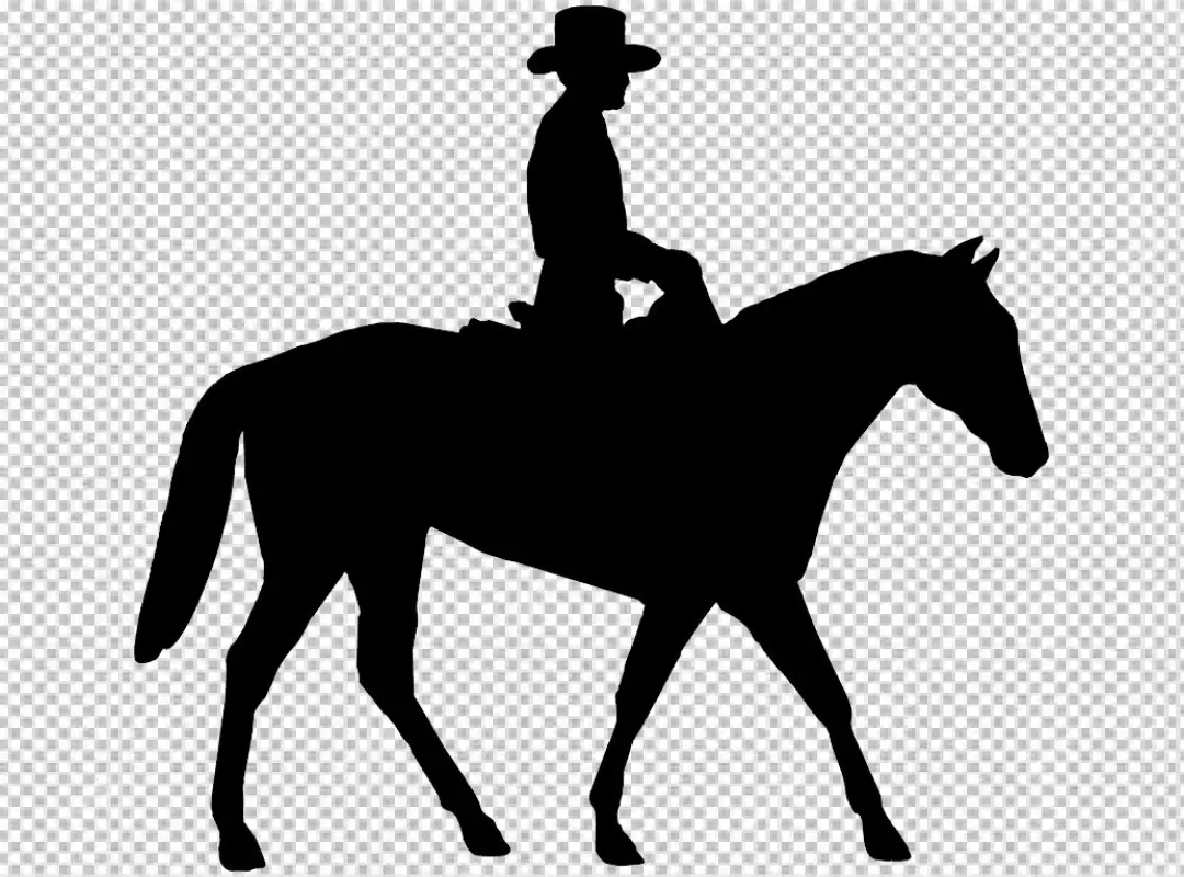 Free Premium PNG Cowboy silhouette with horse image