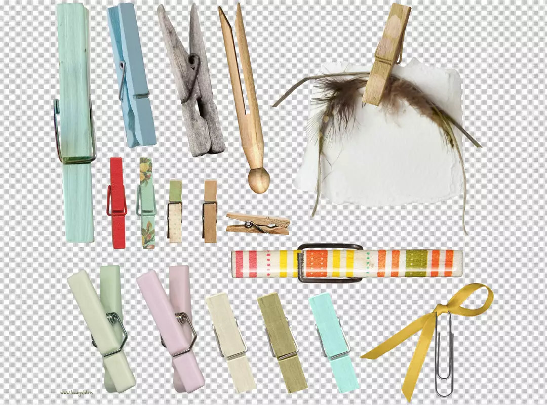 Free Premium PNG Many style or color clothespin transparent background 