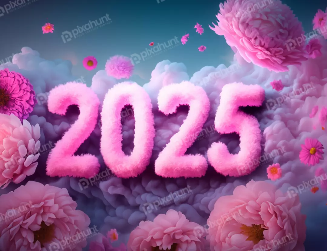 Free Premium Stock Photos Pink Roses Background Clipart for Happy New Year 2025 Free