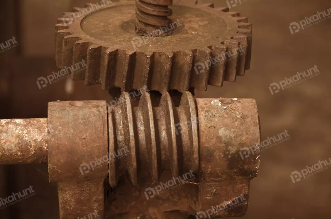 Free Premium Stock Photos A close-up of a gear and a worm gear