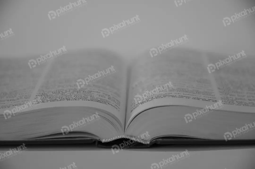 Free Premium Stock Photos Black and white photo of an open book