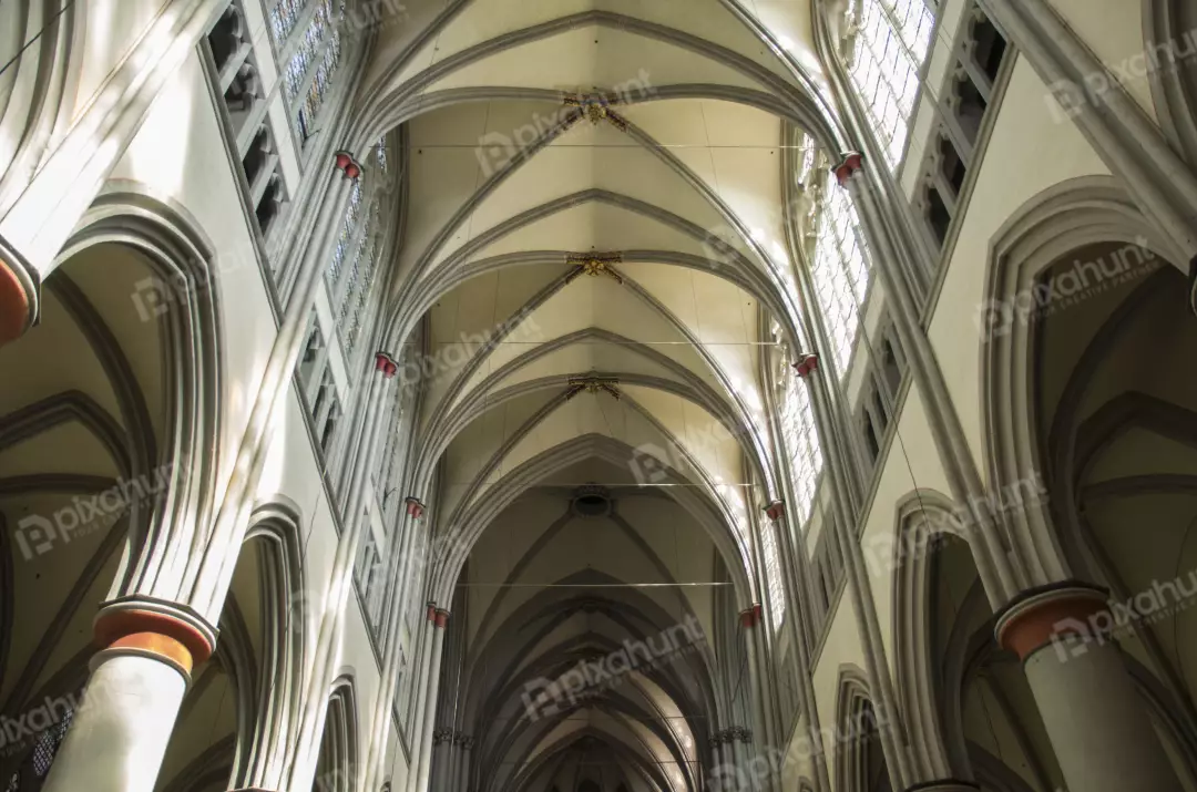 Free Premium Stock Photos Looking up at the vaulted ceiling of a church