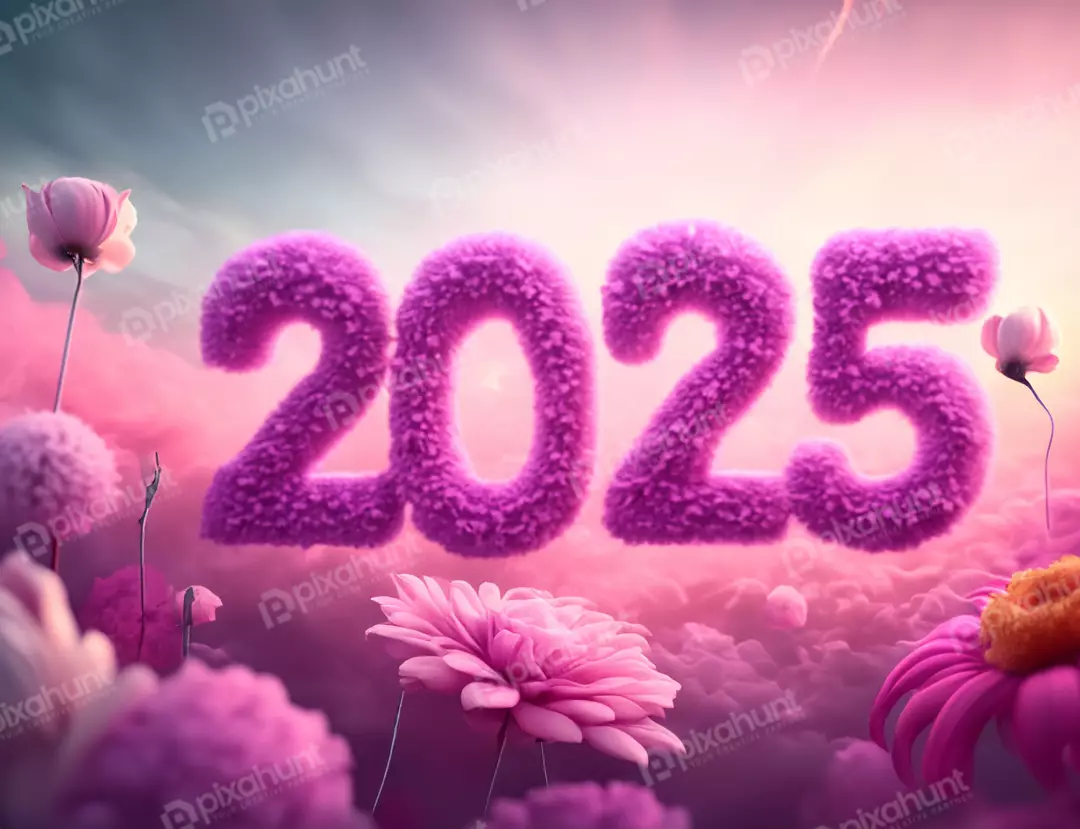 Free Premium Stock Photos A beautiful 3D rendering of the year 2025