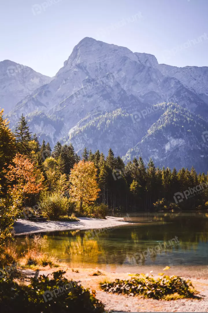 Free Premium Stock Photos The mountains are covered in snow and the sun is shining brightly