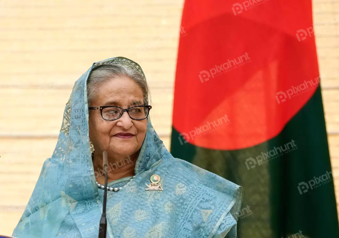 Free Premium Stock Photos Bangladeshi Prime Minister Sheikh Hasina speaks during joint press