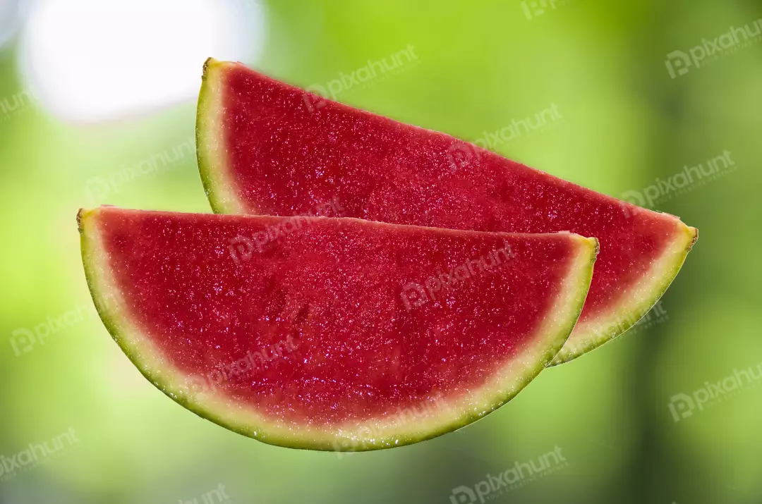 Free Premium Stock Photos Two watermelon slices are arranged side by side