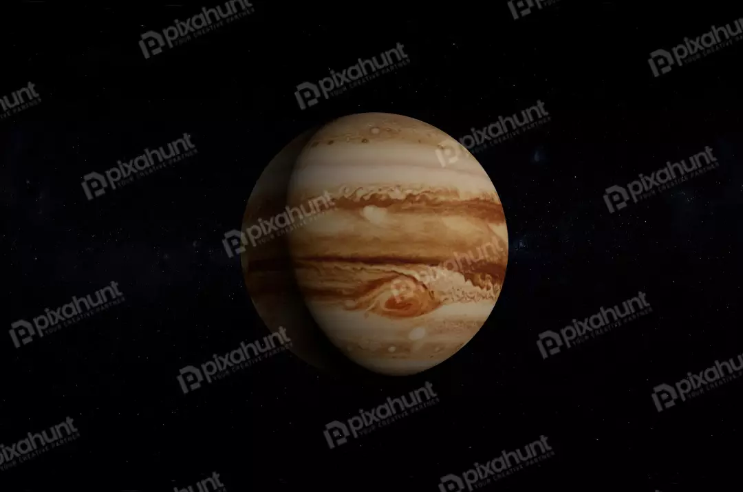 Free Premium Stock Photos Realistic and detailed jupiter illustration on black background