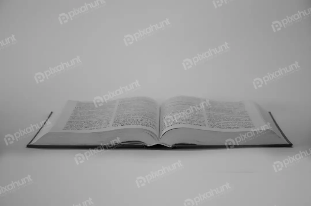 Free Premium Stock Photos A black and white photo of an open book