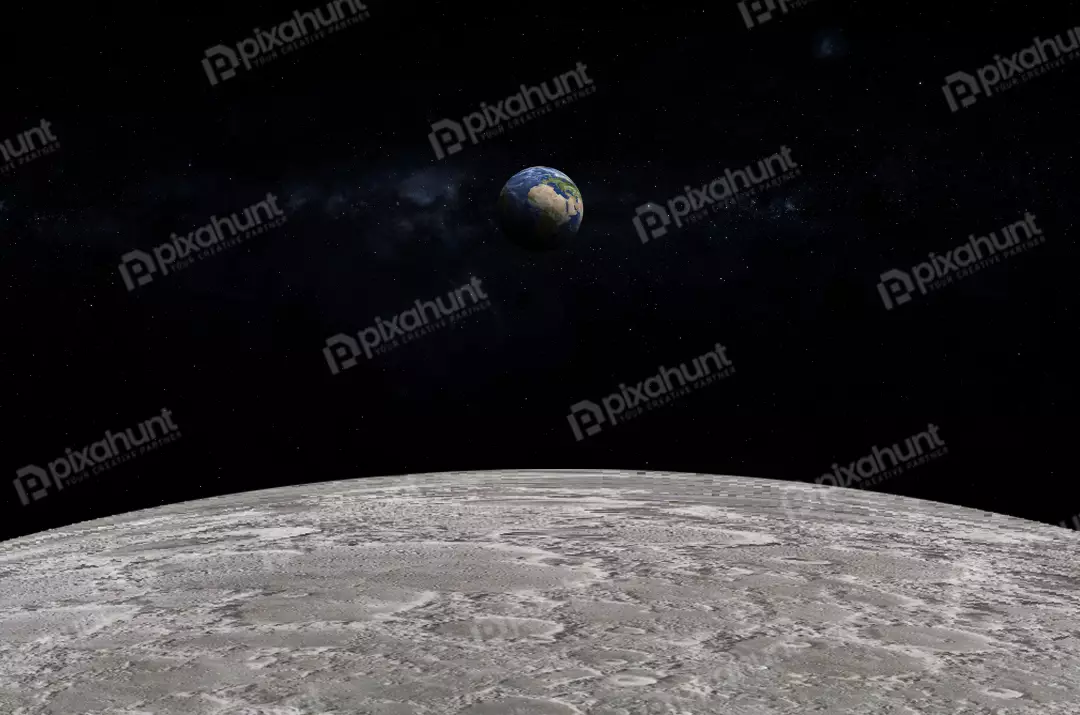 Free Premium Stock Photos The surface of the moon looking up at the Earth