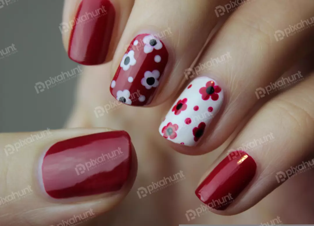 Free Premium Stock Photos A close-up Design view of a woman's hand nail art