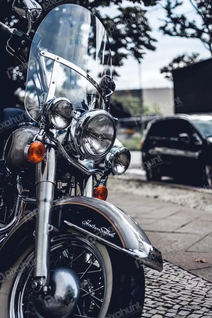 Free Premium Stock Photos a close-up of a Harley-Davidson motorcycle