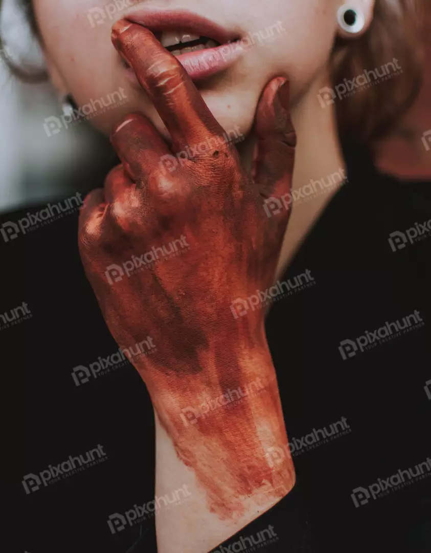 Free Premium Stock Photos a close-up of a woman's hand and face