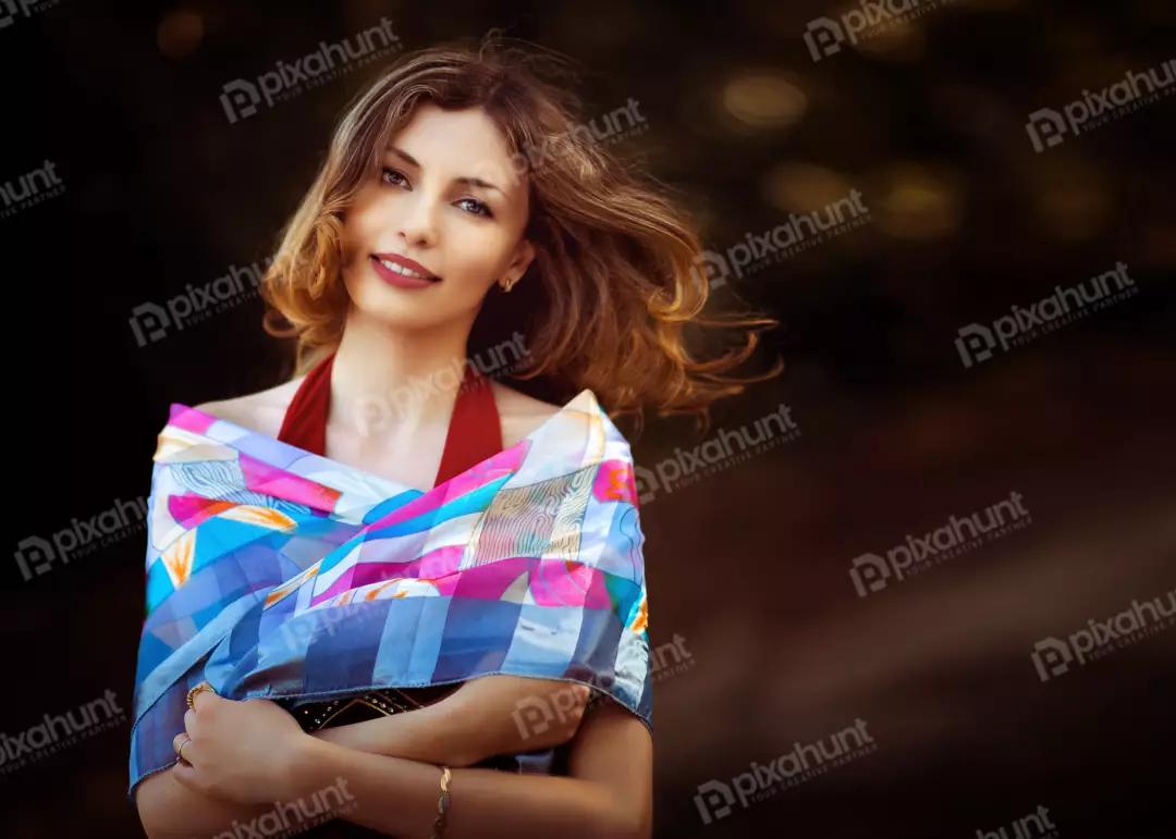 Free Premium Stock Photos A beautiful young woman with long brown hair and blue eyes