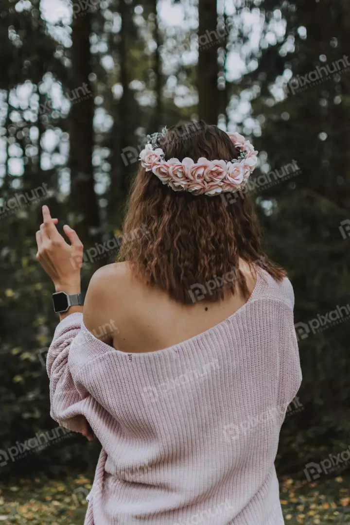 Free Premium Stock Photos woman is standing in a relaxed pose, with her shoulders back and her head turned slightly to the left