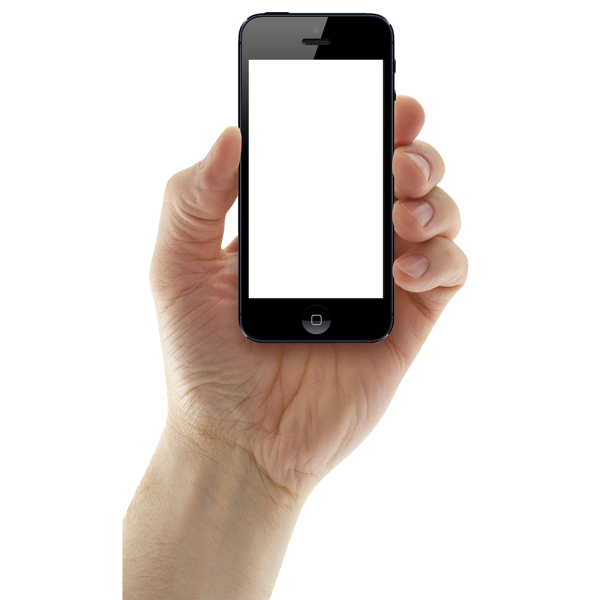 Free Premium PNG Hand Holding iPhone blank skin nothing on the skin