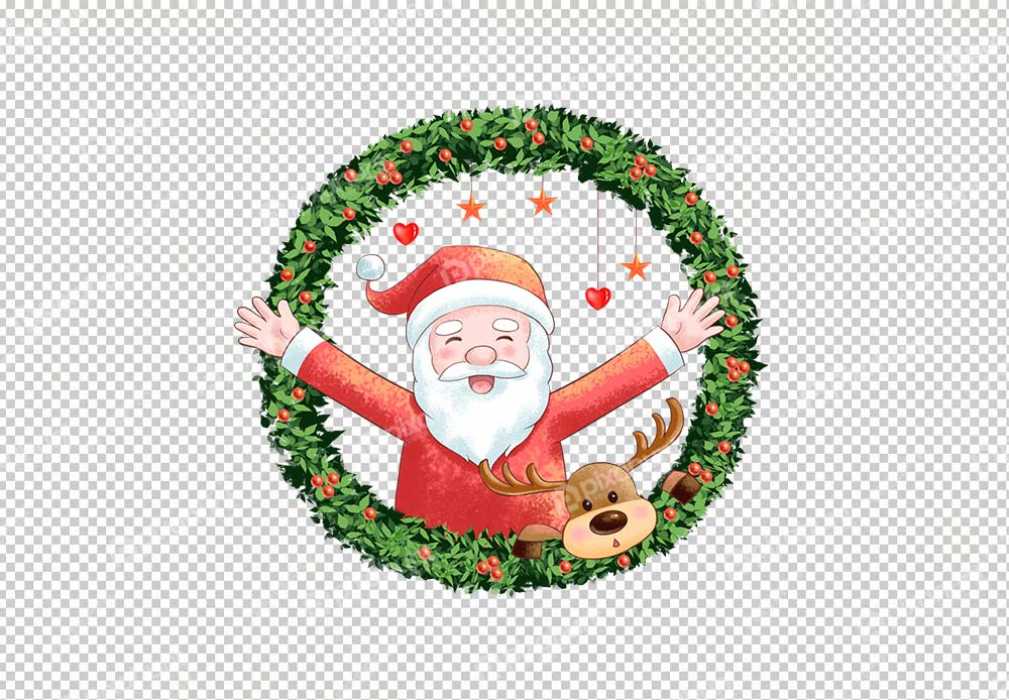 Free Premium PNG Christmas Santa Claus Elk Cartoon