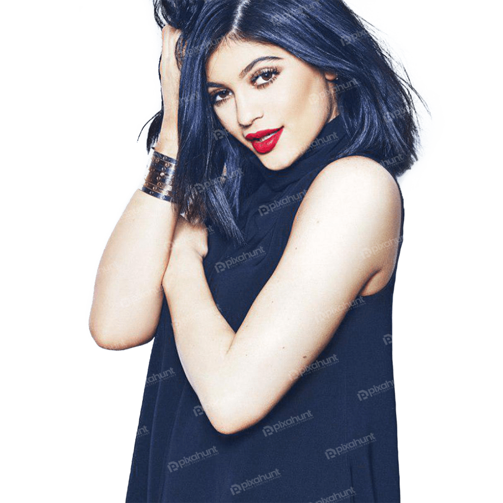 Free Premium PNG Kylie Jenner Light blue Shirt