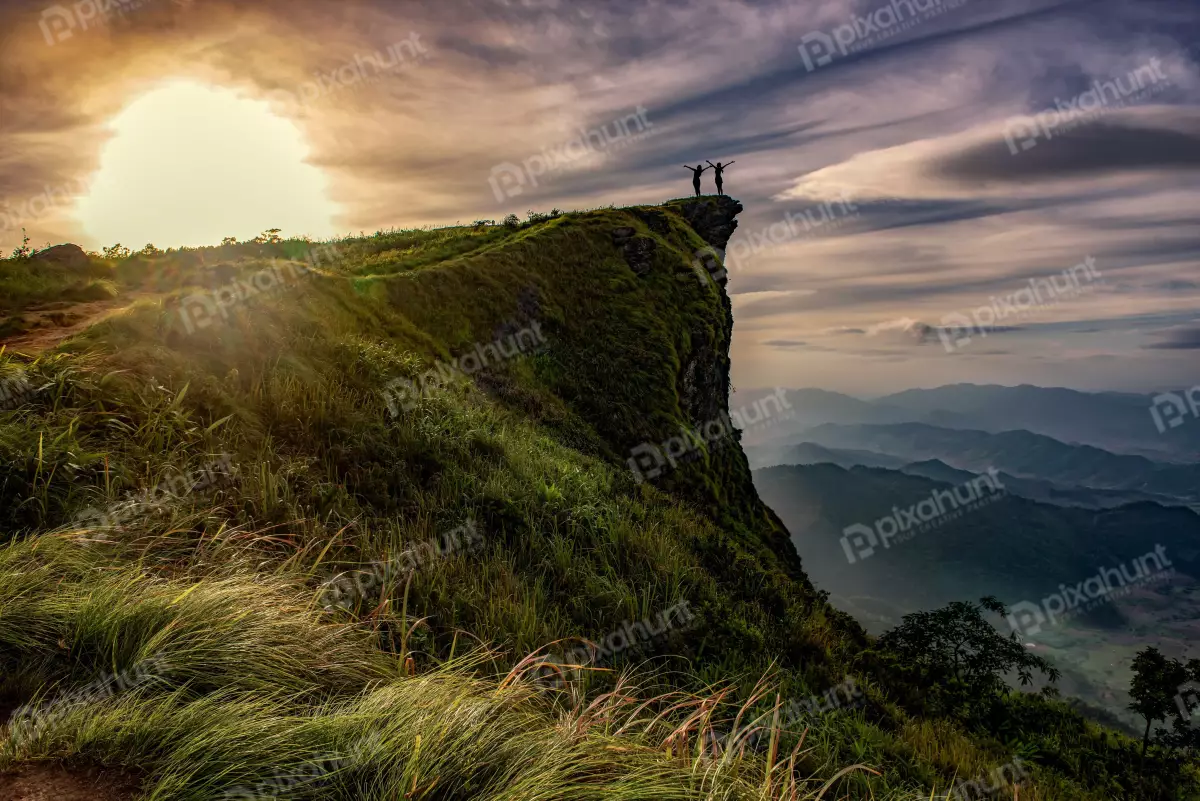 Free Premium Stock Photos looking down on a person standing on a cliff