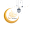 Golden Crescent Moon and Black Lantern PNG Background