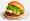 PNG Burger With Lettuce and Cheese on a White Plate Free Download