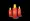 Three orange candles are lit and sitting on a PNG