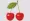 Two realistic vector cherries with Leaf isolated on PNG