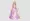 Fashion doll is wearing a beautiful pink and purple gown with a long flowing cape