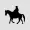 Cowboy silhouette with horse  transparent BG