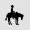 Cowboy silhouette with horse against  PNG