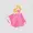 Cinderella with pink dress nice looks transparent background 