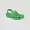 Green rubber Crocs slippers isolated on a white background