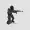 Serious brave soldier in military uniform and sunglasses is aiming with his gun PNG