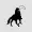 Cowboy silhouette with horse against 