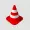 Realistic orange plastic striped traffic cone PNG 