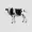 A cow with a black and white face and a png background