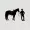 Stand cowboy and horse transparent BG